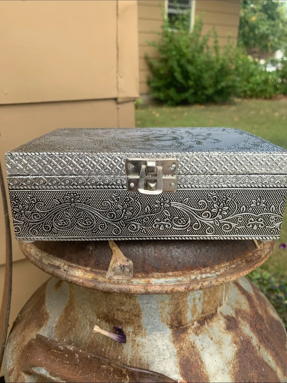 Trinket Box Made From Wood Velvet Inside